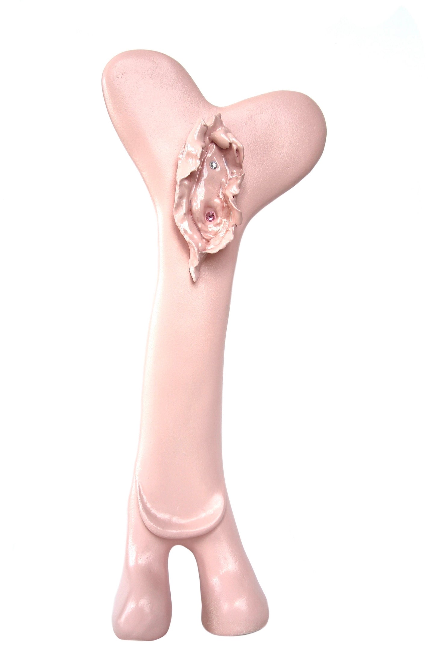 ‘F*ck Face’ 2025 Large Pink Female Genital Vagina Contemporary Penis Nude Glass Clay Erotic Phallus Phallic Erotic Rhinestone Sculpture LGBT Fine Art Queer Gay Art By Max Hammond Studio