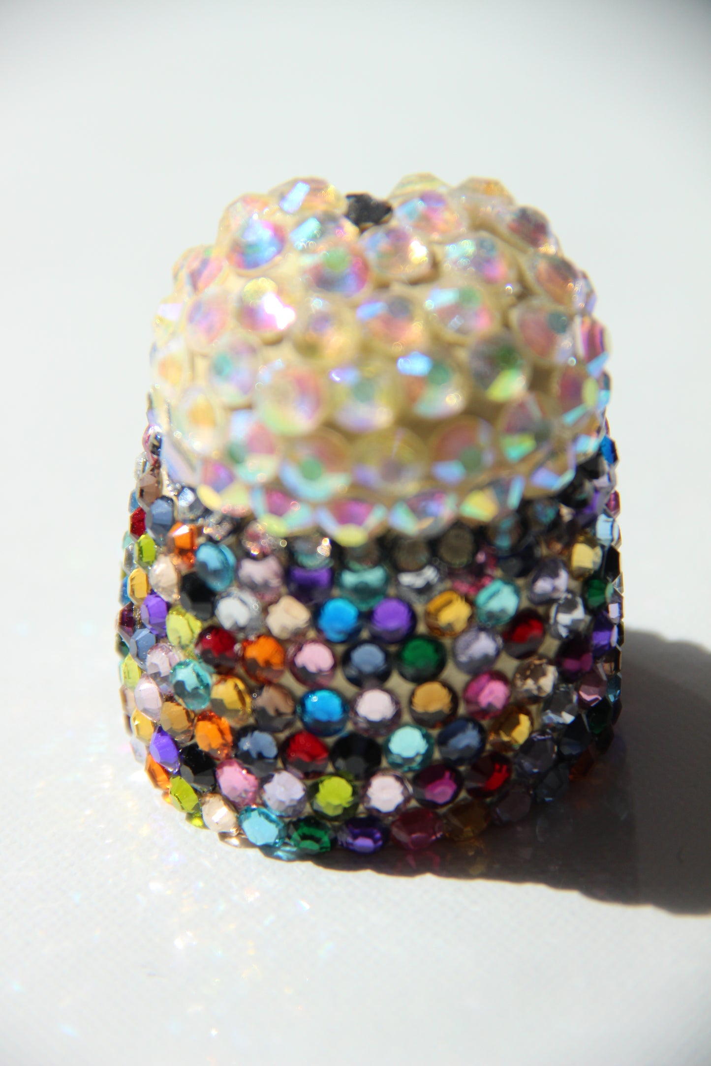 Rainbow Iridescent Glass Clay Erotic Phallus Phallic Erotic Rhinestone Sculpture LGBT Queer Art By Max Hammond Studio