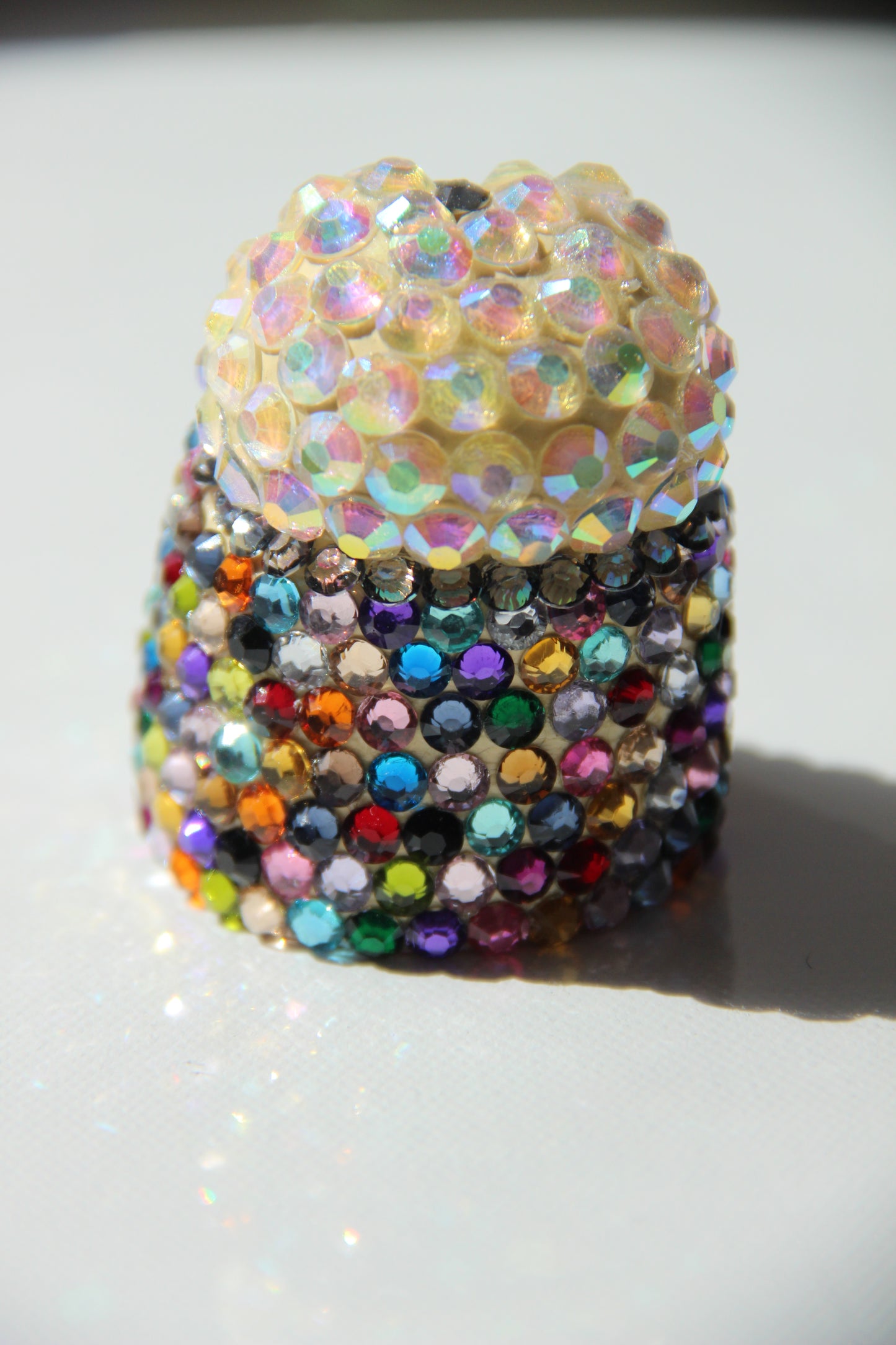Rainbow Iridescent Glass Clay Erotic Phallus Phallic Erotic Rhinestone Sculpture LGBT Queer Art By Max Hammond Studio