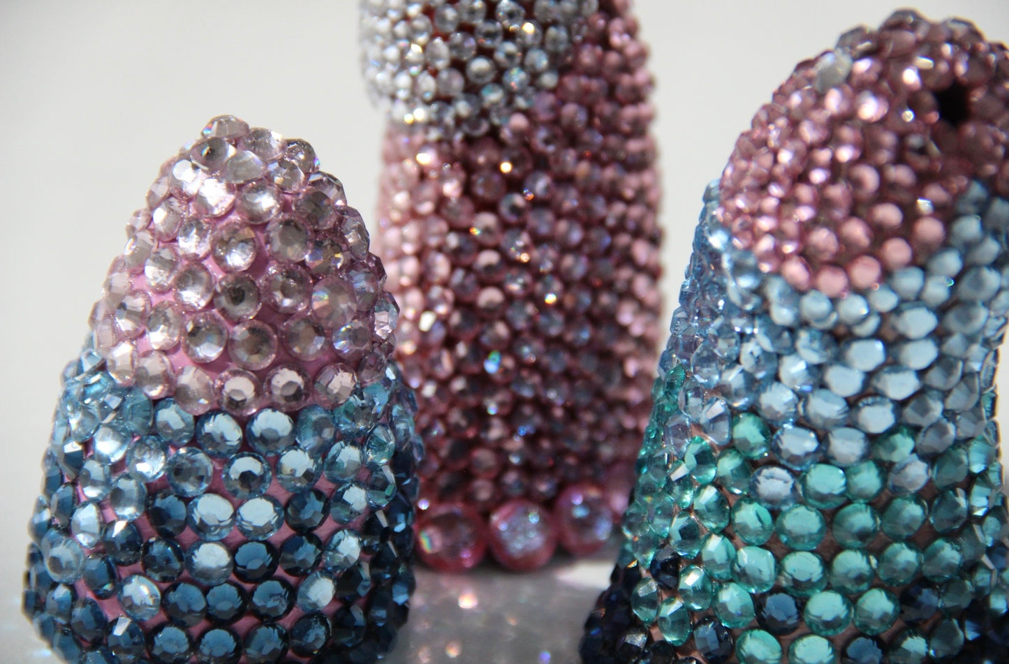 Blue pink Contemporary Penis Nude Glass Clay Phallus Phallic Erotic Rhinestone Sculpture LGBT Queer Gay Art By Max Hammond Studio