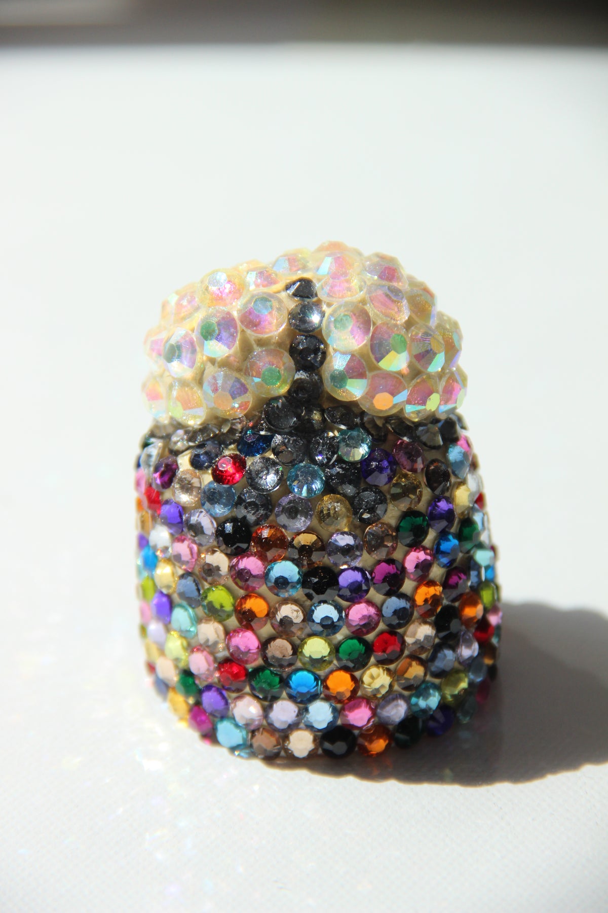 Rainbow Iridescent Glass Clay Erotic Phallus Phallic Erotic Rhinestone Sculpture LGBT Queer Art By Max Hammond Studio