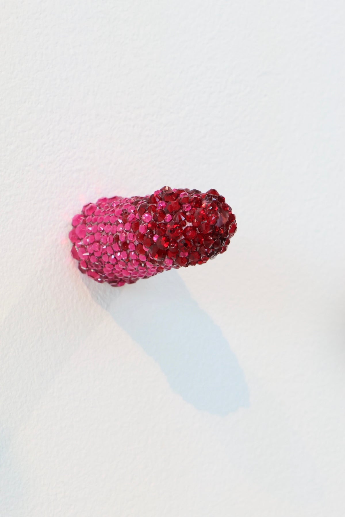 Red, Pink Fade Glass Clay Erotic Phallus Phallic Erotic Rhinestone Sculpture LGBT Queer Art By Max Hammond Studio