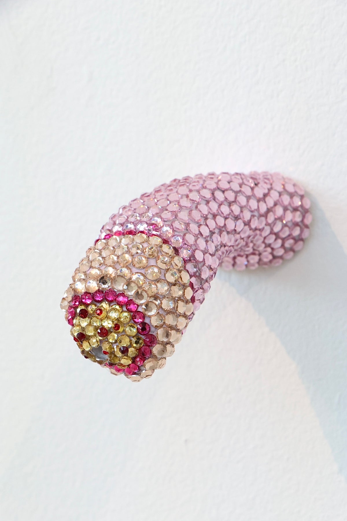 Contemporary Penis Nude Glass Clay Erotic Phallus Phallic Erotic Rhinestone Sculpture LGBT Queer Art By Max Hammond Studio