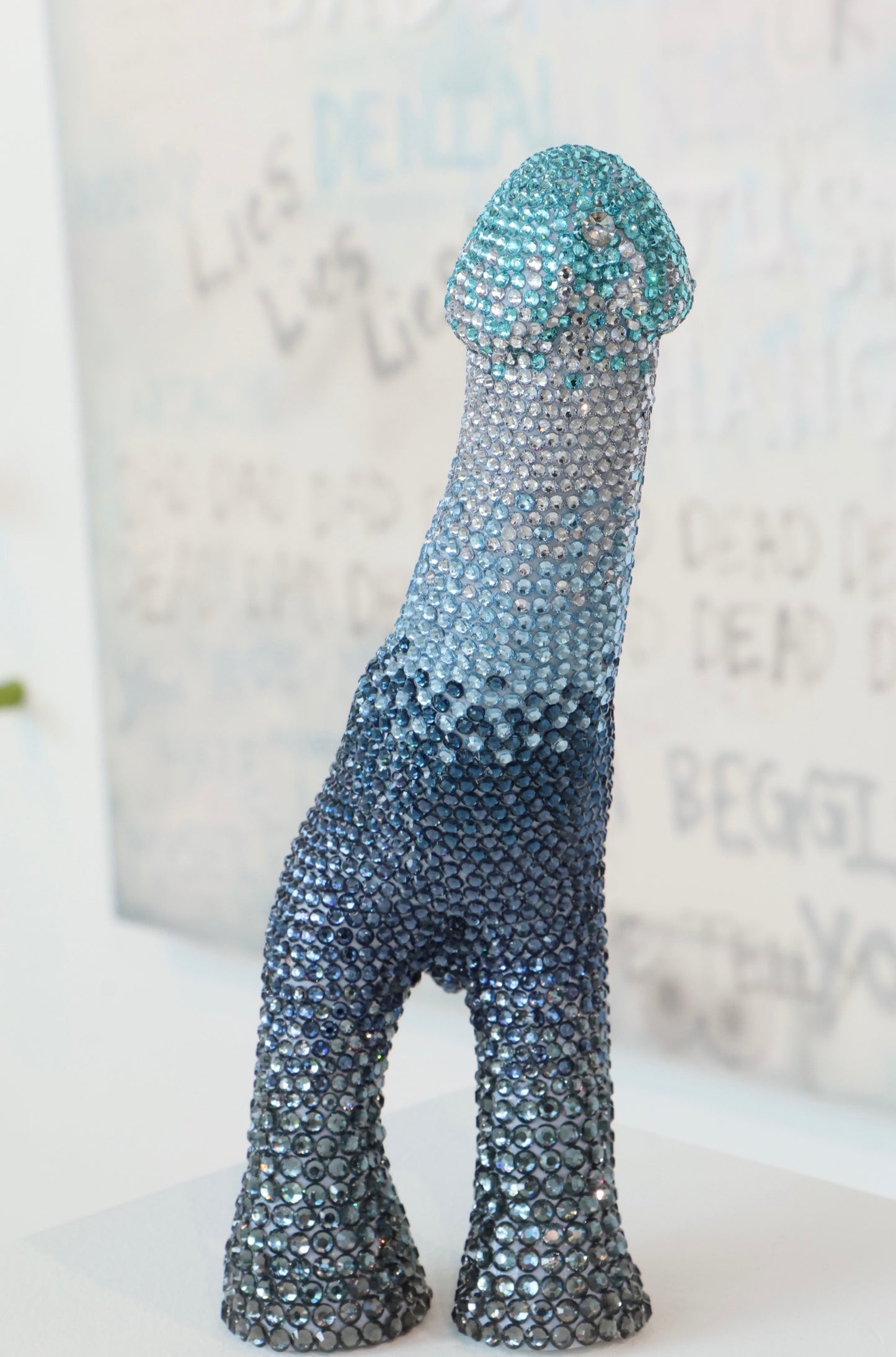 Large Contemporary Penis Glass Clay Fine Art Phallus Phallic Erotic Rhinestone Sculpture LGBT Queer Gay Art By Max Hammond Studio