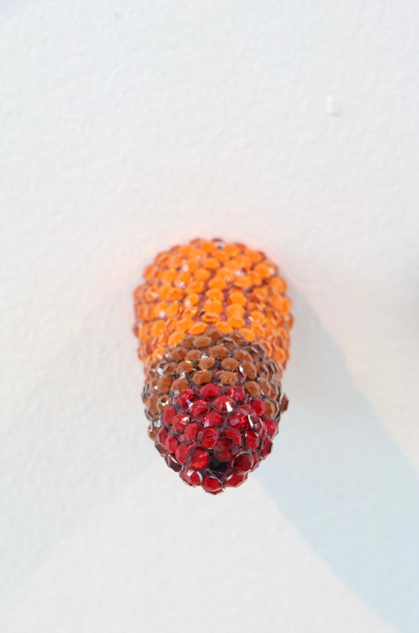 Red, Orange, Brown Glass Clay Erotic Phallus Phallic Erotic Rhinestone Sculpture LGBT Queer Art By Max Hammond Studio