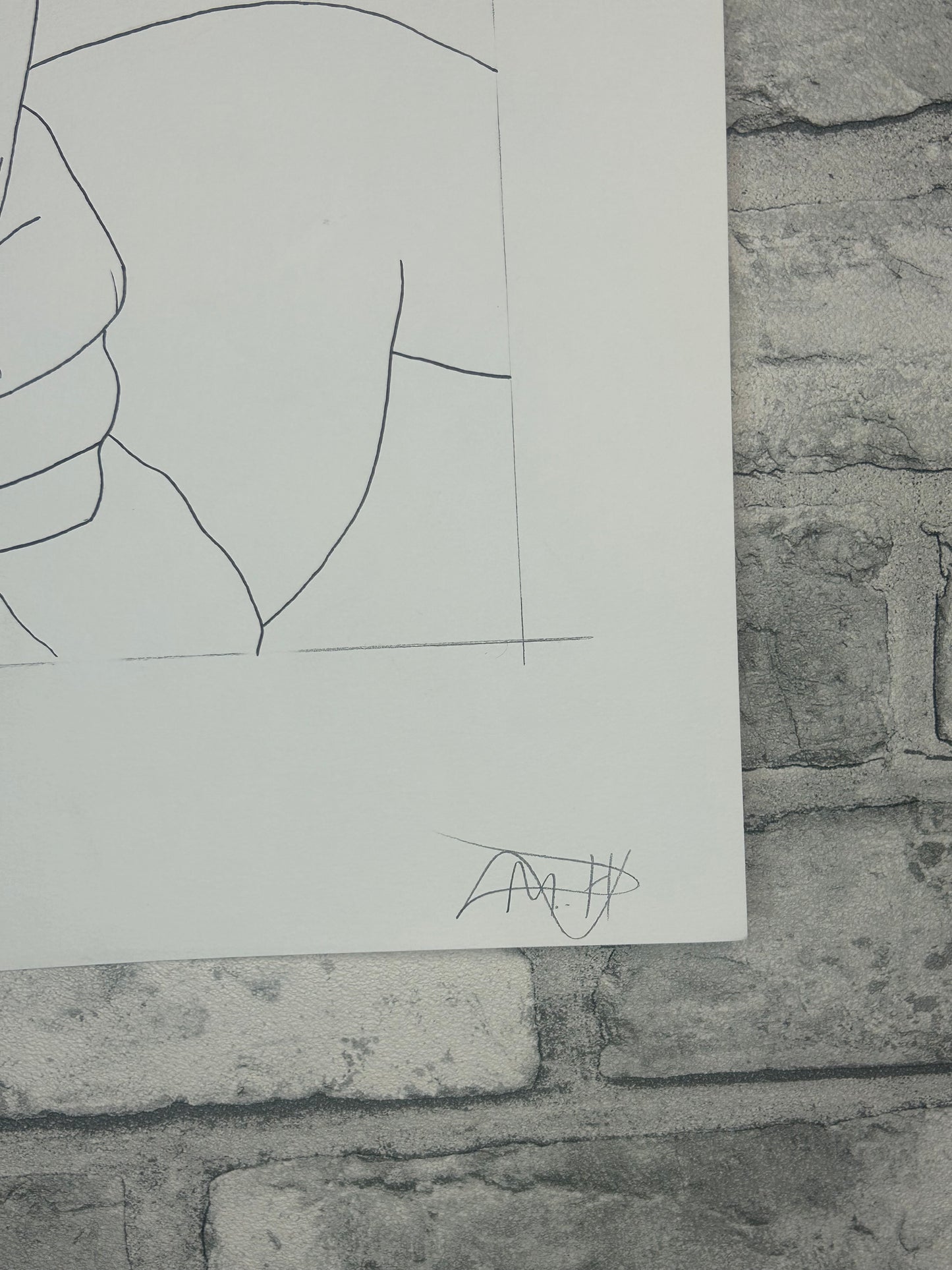 Untitled (2026) | Unique Original Gay Art | Fine Liner Queer Erotic Drawing | Male Nude Phallus Phallic Fine Liner Artwork One of a kind 1/1 By Artist Max Hammond