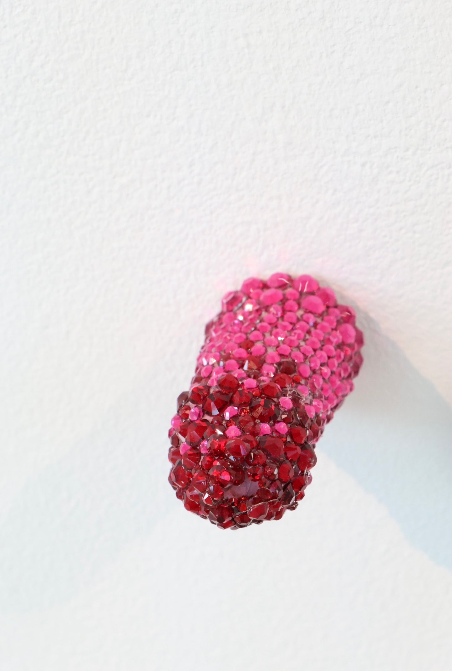Red, Pink Fade Glass Clay Erotic Phallus Phallic Erotic Rhinestone Sculpture LGBT Queer Art By Max Hammond Studio