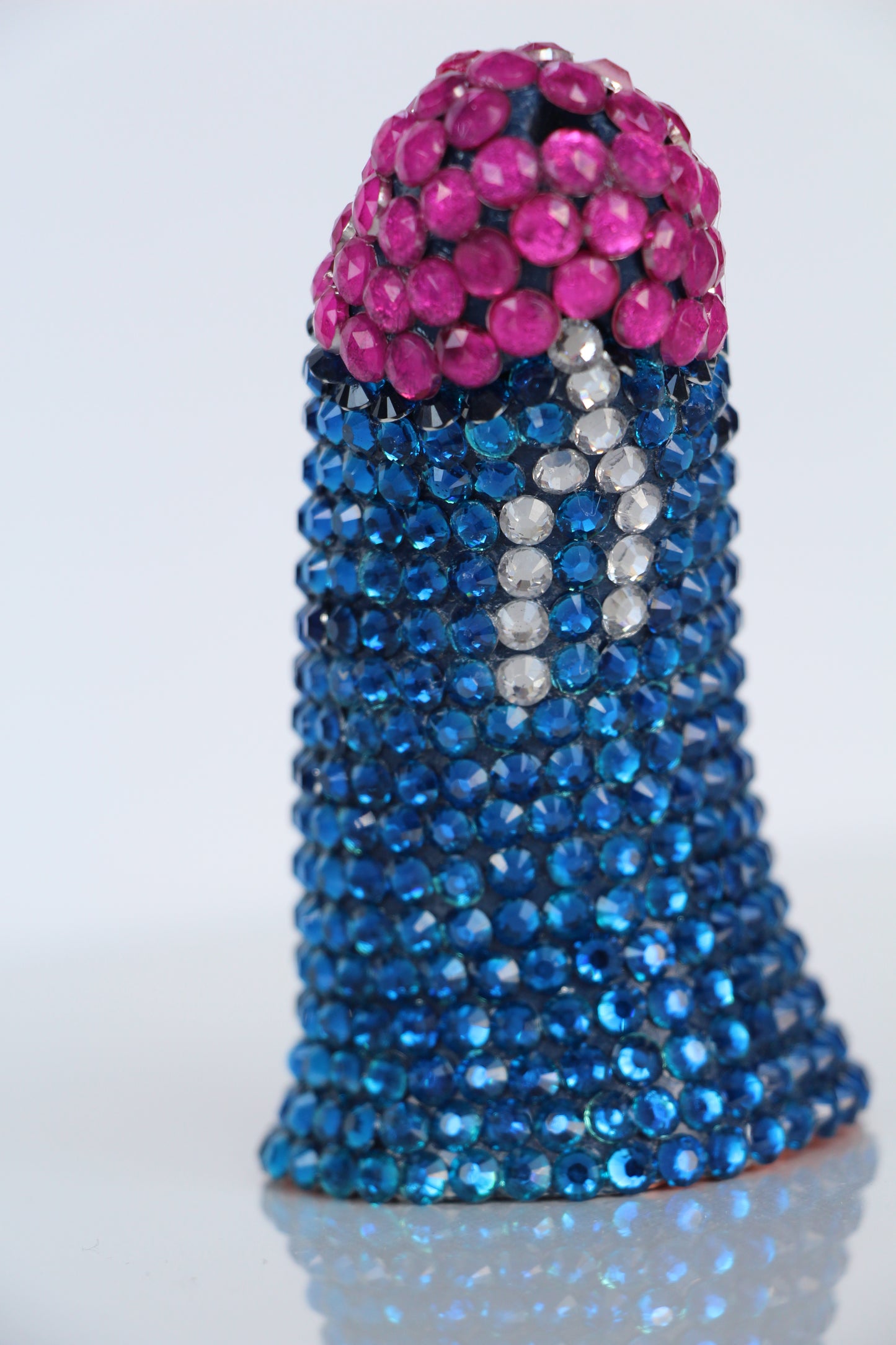 Blue Phallus Erotic Fine Art Glass Embellished Sculpture Gay Art LGBT Queer Collectible By Max Hammond Studio