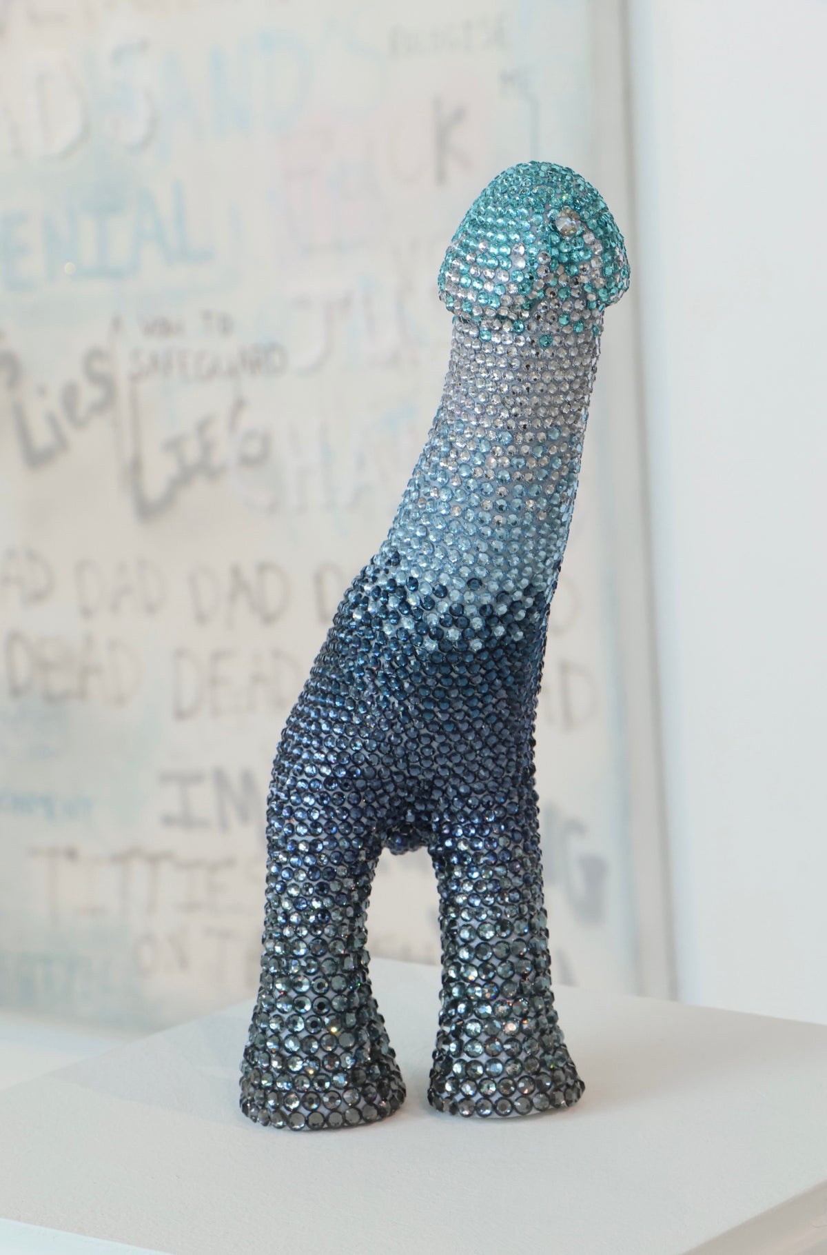 Large Contemporary Penis Glass Clay Fine Art Phallus Phallic Erotic Rhinestone Sculpture LGBT Queer Gay Art By Max Hammond Studio