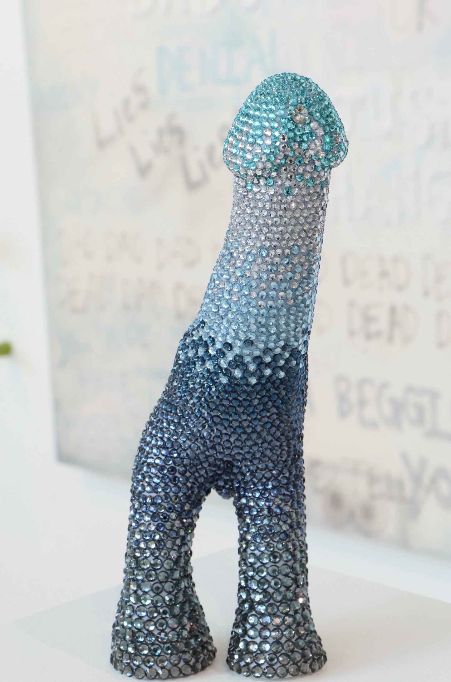 Large Contemporary Penis Glass Clay Fine Art Phallus Phallic Erotic Rhinestone Sculpture LGBT Queer Gay Art By Max Hammond Studio