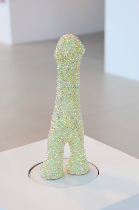 ‘SIT ON IT AND SWIVEL’ 2025 Large Crystal Rhinestone Embellished Sculpture Phallic Phallus Fine Art Contemporary LGBT Gay Art By Max Hammond Studio