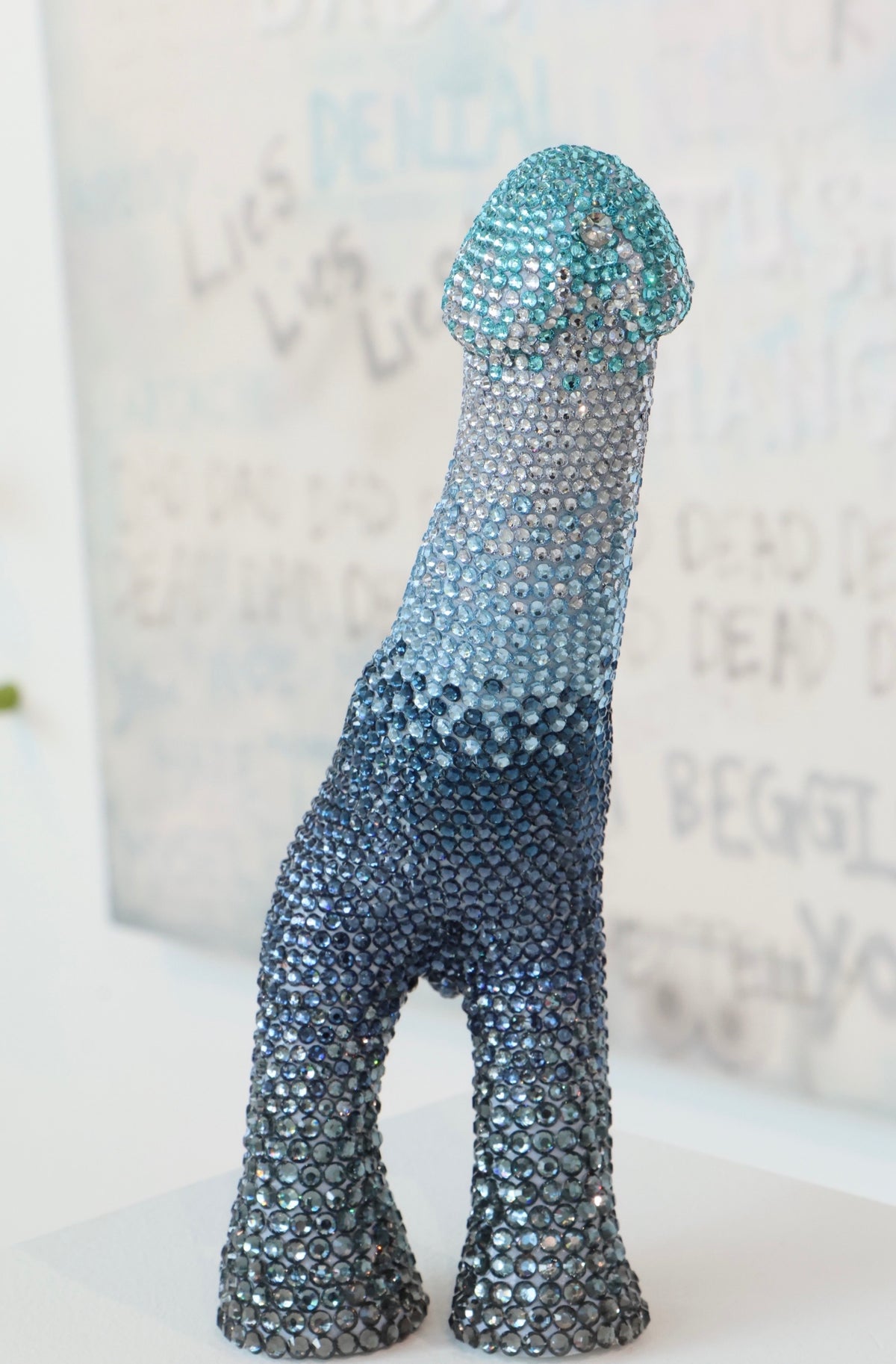 Large Contemporary Penis Glass Clay Fine Art Phallus Phallic Erotic Rhinestone Sculpture LGBT Queer Gay Art By Max Hammond Studio