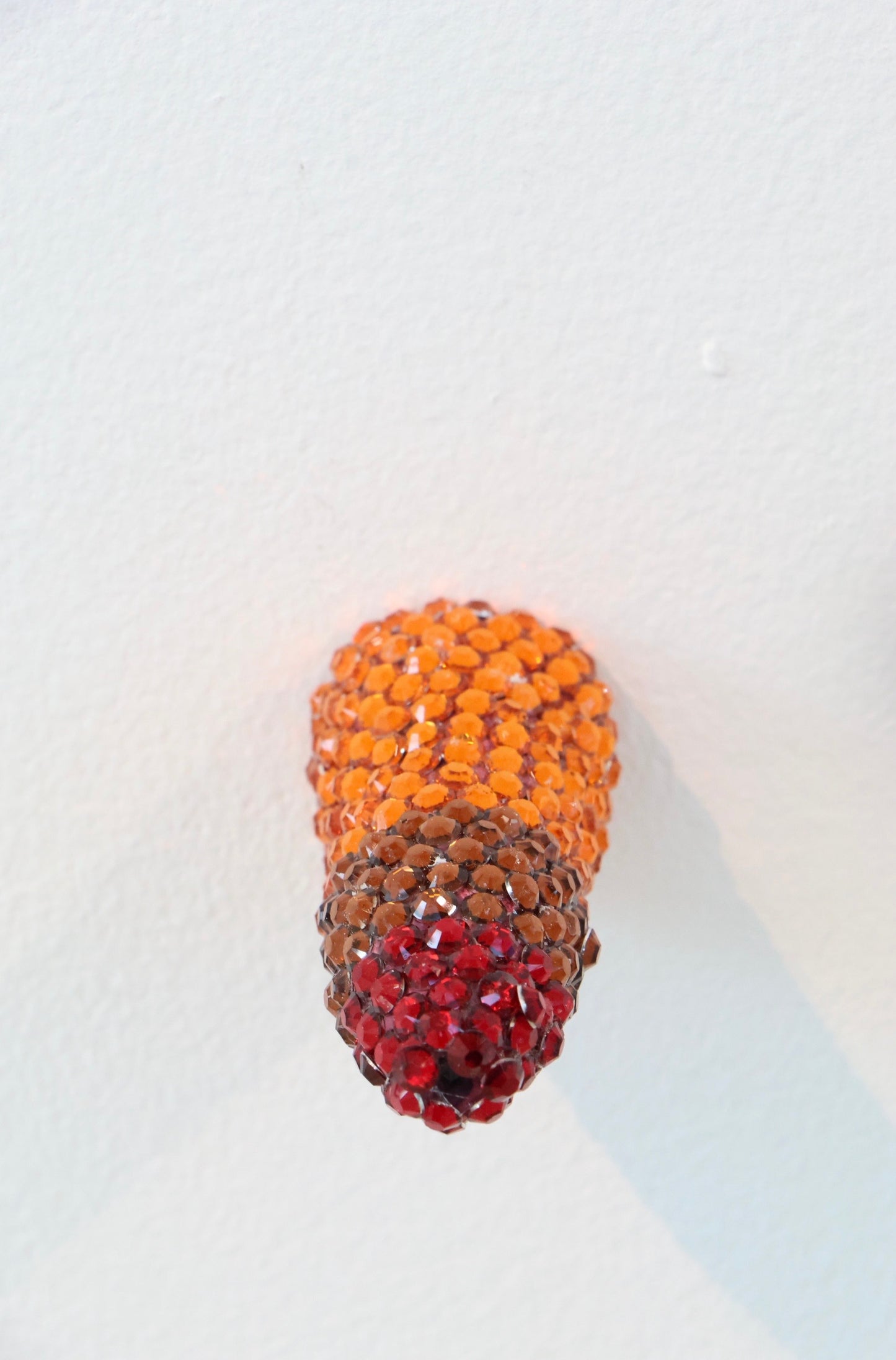 Red, Orange, Brown Glass Clay Erotic Phallus Phallic Erotic Rhinestone Sculpture LGBT Queer Art By Max Hammond Studio