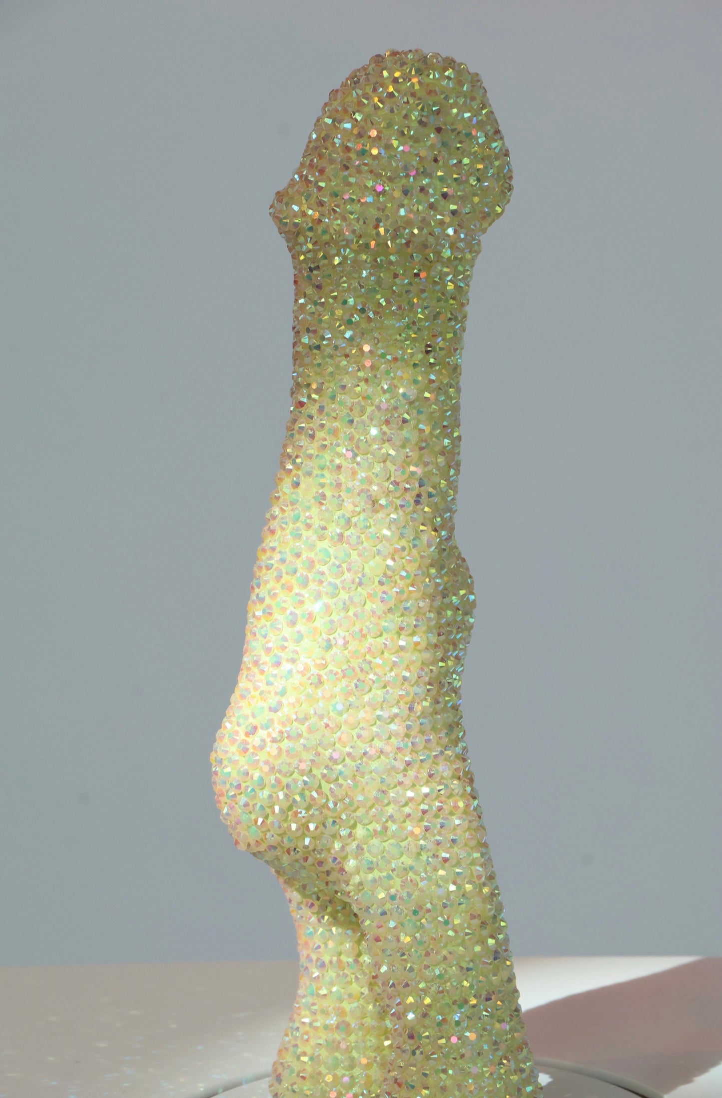 ‘SIT ON IT AND SWIVEL’ 2025 Large Crystal Rhinestone Embellished Sculpture Phallic Phallus Fine Art Contemporary LGBT Gay Art By Max Hammond Studio