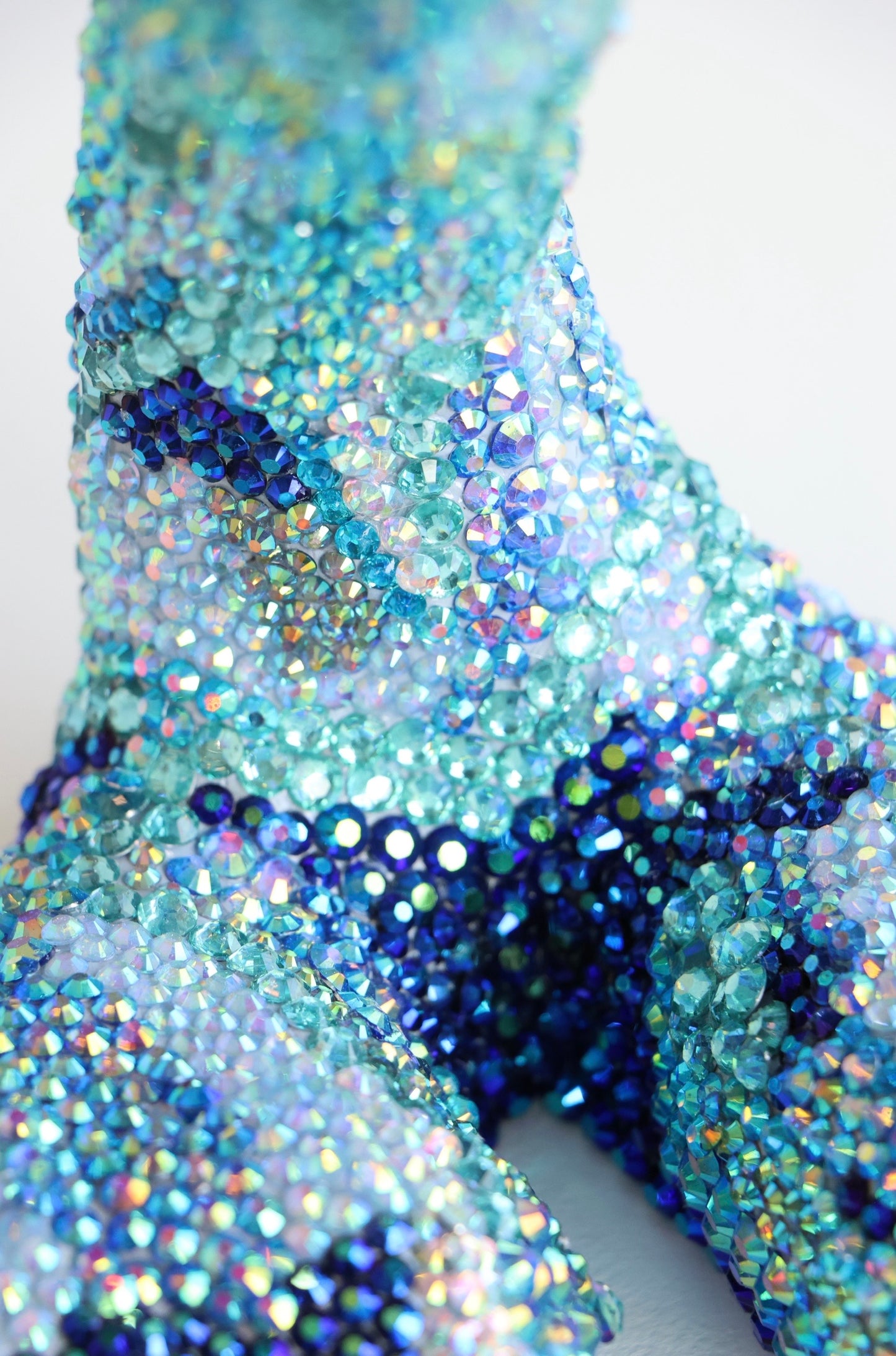 Extra Large Blue Contemporary Penis Nude Glass Clay Erotic Phallus Phallic Erotic Rhinestone Sculpture LGBT Queer Gay Art By Max Hammond Studio