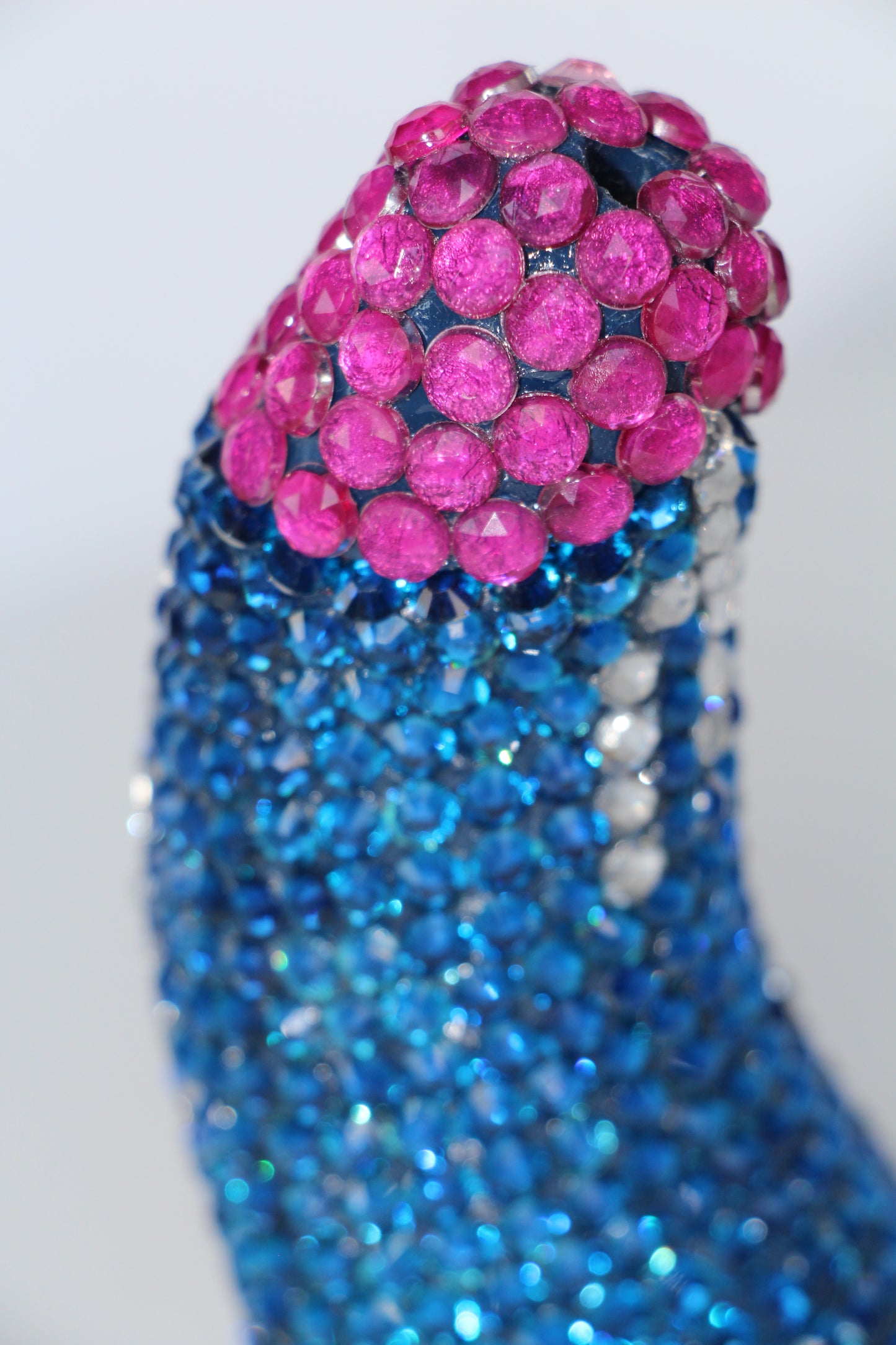 Blue Phallus Erotic Fine Art Glass Embellished Sculpture Gay Art LGBT Queer Collectible By Max Hammond Studio