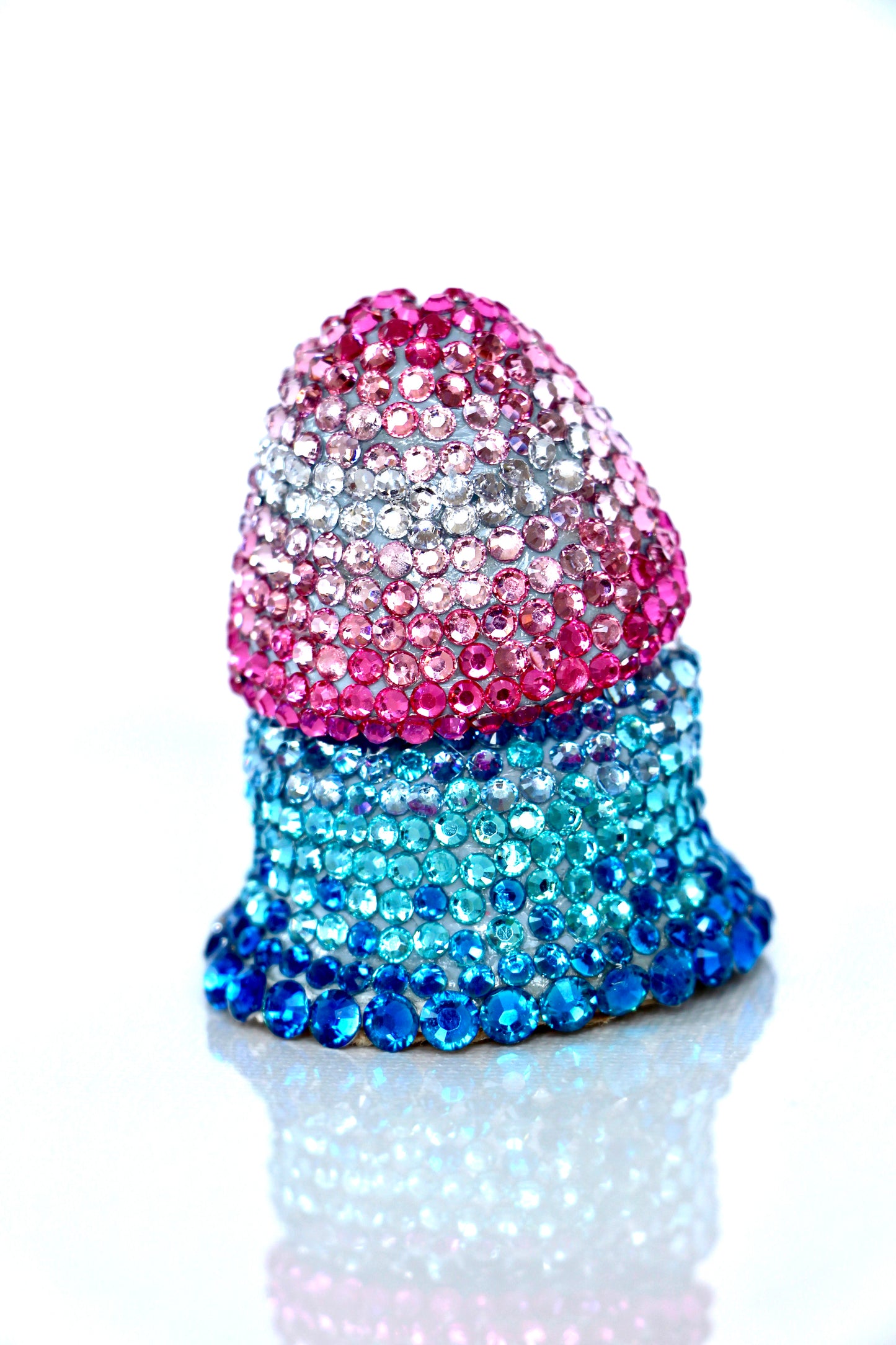 Contemporary Penis Nude Glass Clay Erotic Phallus Phallic Erotic Rhinestone Sculpture LGBT Queer Art By Max Hammond Studio