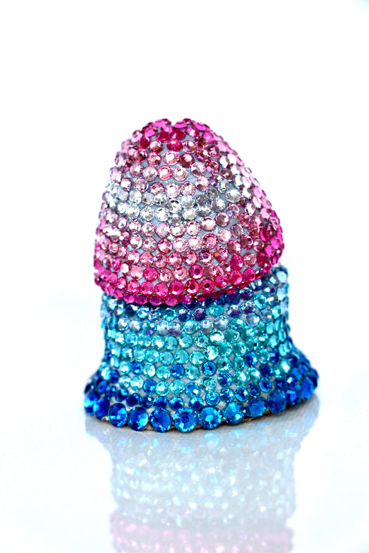 Contemporary Penis Nude Glass Clay Erotic Phallus Phallic Erotic Rhinestone Sculpture LGBT Queer Art By Max Hammond Studio