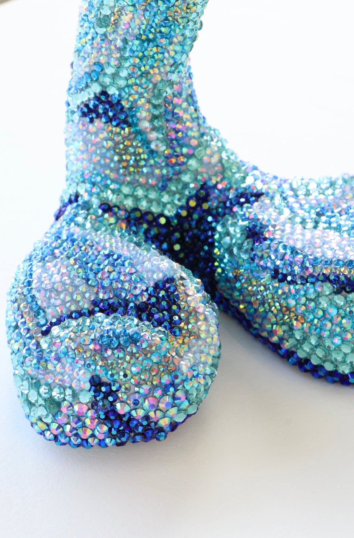 Extra Large Blue Contemporary Penis Nude Glass Clay Erotic Phallus Phallic Erotic Rhinestone Sculpture LGBT Queer Gay Art By Max Hammond Studio
