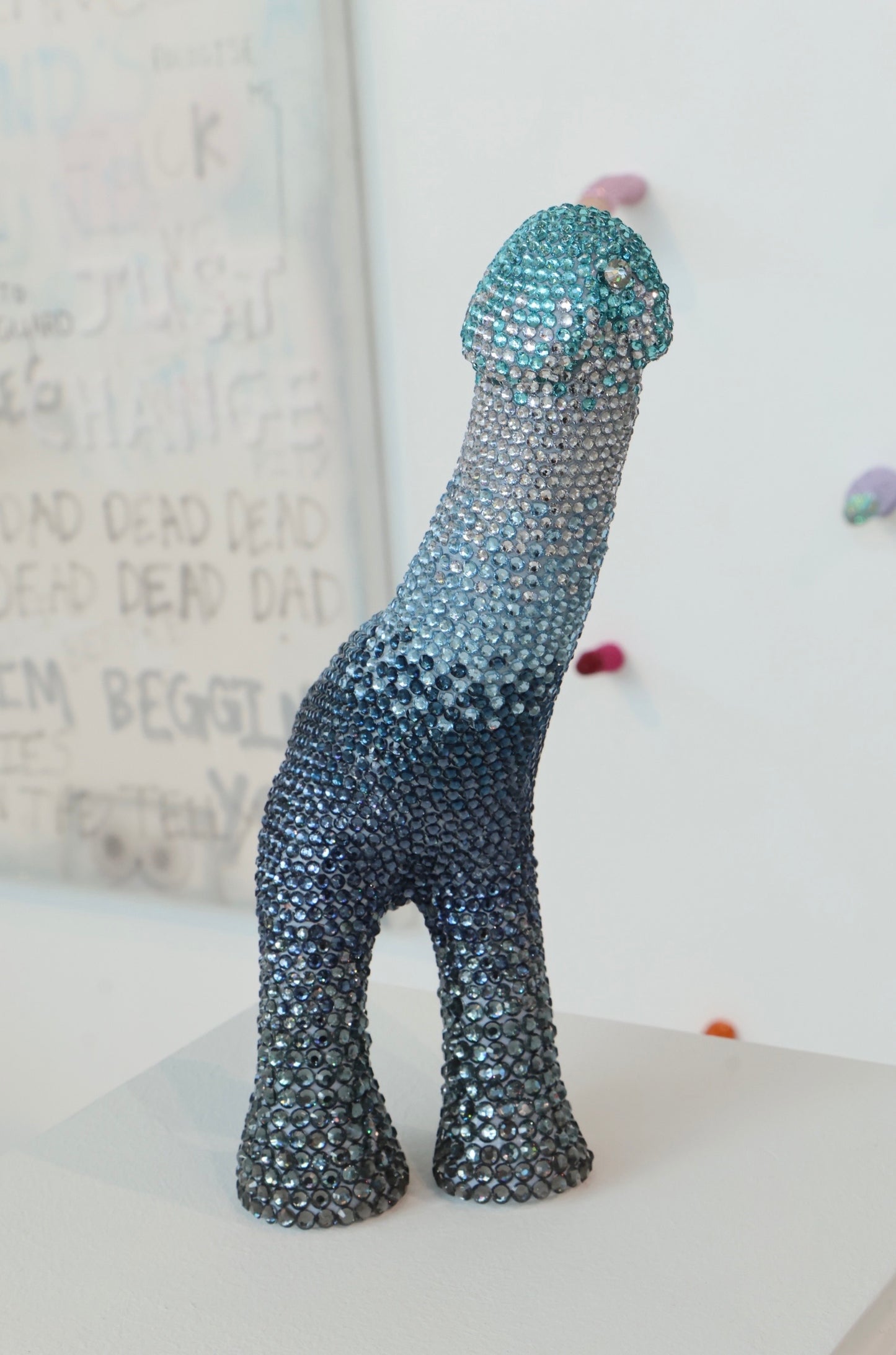 Large Contemporary Penis Glass Clay Fine Art Phallus Phallic Erotic Rhinestone Sculpture LGBT Queer Gay Art By Max Hammond Studio