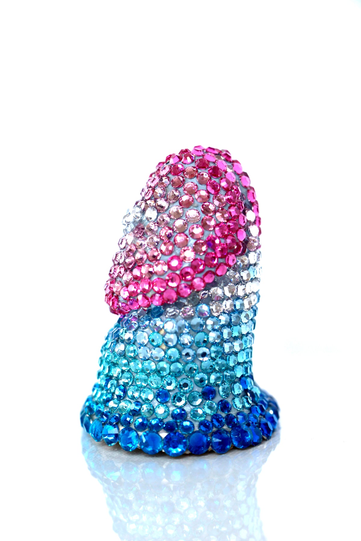 Contemporary Penis Nude Glass Clay Erotic Phallus Phallic Erotic Rhinestone Sculpture LGBT Queer Art By Max Hammond Studio