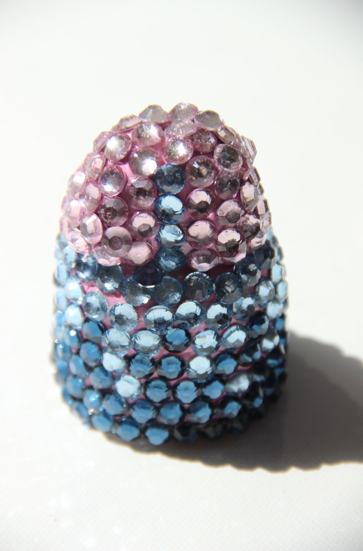 Blue pink Contemporary Penis Nude Glass Clay Phallus Phallic Erotic Rhinestone Sculpture LGBT Queer Gay Art By Max Hammond Studio
