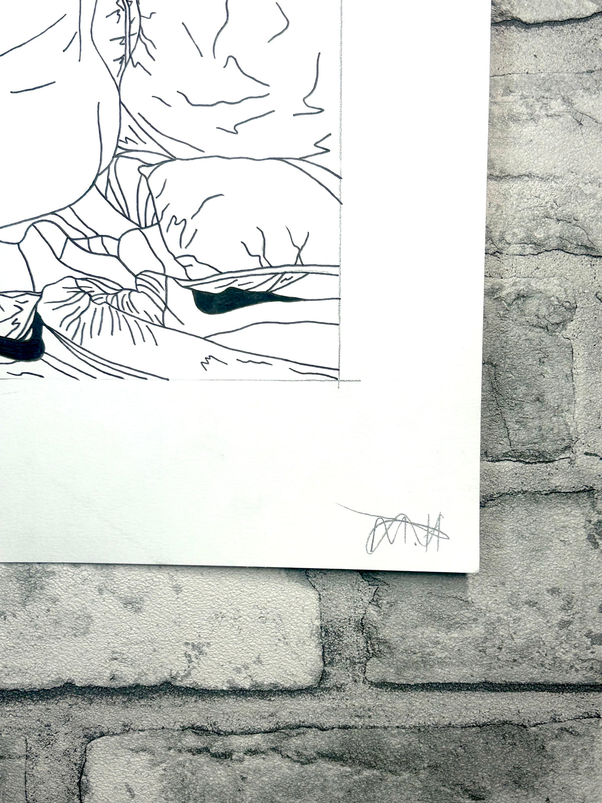 Untitled (2026) | Unique Original Gay Art | Fine Liner Queer Erotic Drawing | Male Nude Phallus Phallic Fine Liner Artwork One of a kind 1/1 By Artist Max Hammond