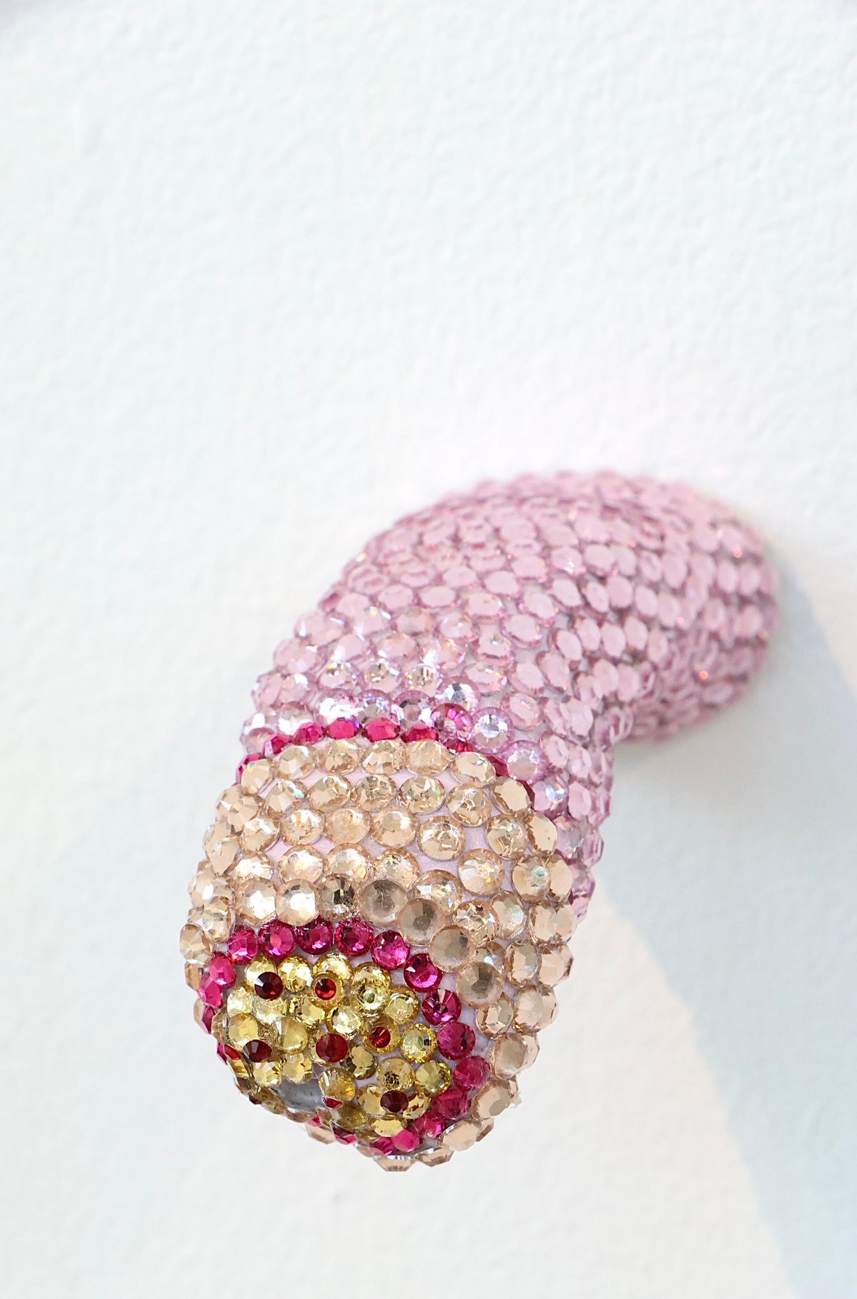 Contemporary Penis Nude Glass Clay Erotic Phallus Phallic Erotic Rhinestone Sculpture LGBT Queer Art By Max Hammond Studio