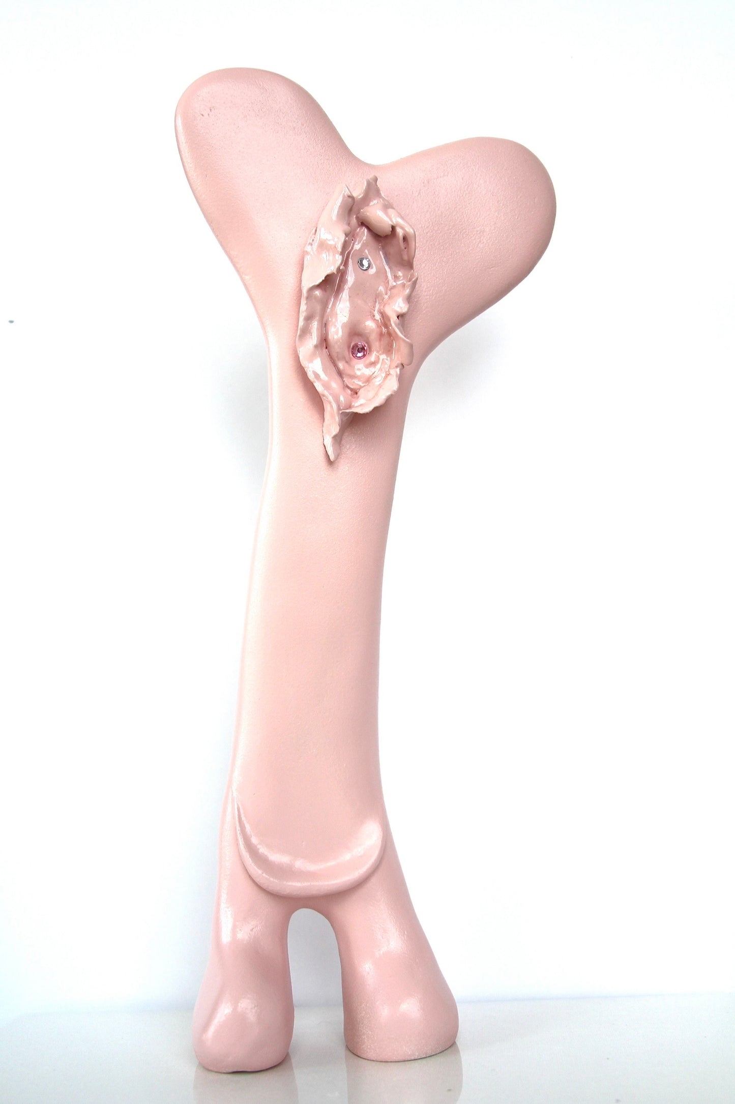 ‘F*ck Face’ 2025 Large Pink Female Genital Vagina Contemporary Penis Nude Glass Clay Erotic Phallus Phallic Erotic Rhinestone Sculpture LGBT Fine Art Queer Gay Art By Max Hammond Studio