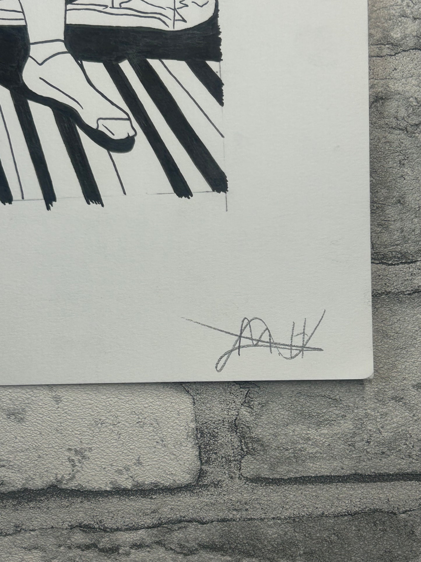 Untitled (2026) | Unique Original Gay Art | Fine Liner Queer Erotic Drawing | Male Nude Phallus Phallic Fine Liner Artwork One of a kind 1/1 By Artist Max Hammond