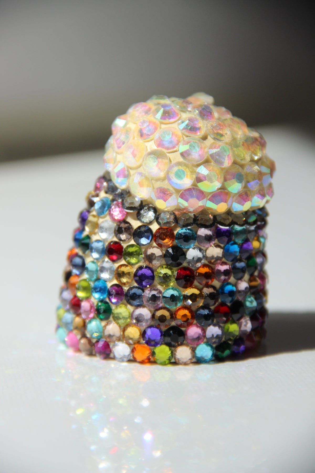 Rainbow Iridescent Glass Clay Erotic Phallus Phallic Erotic Rhinestone Sculpture LGBT Queer Art By Max Hammond Studio
