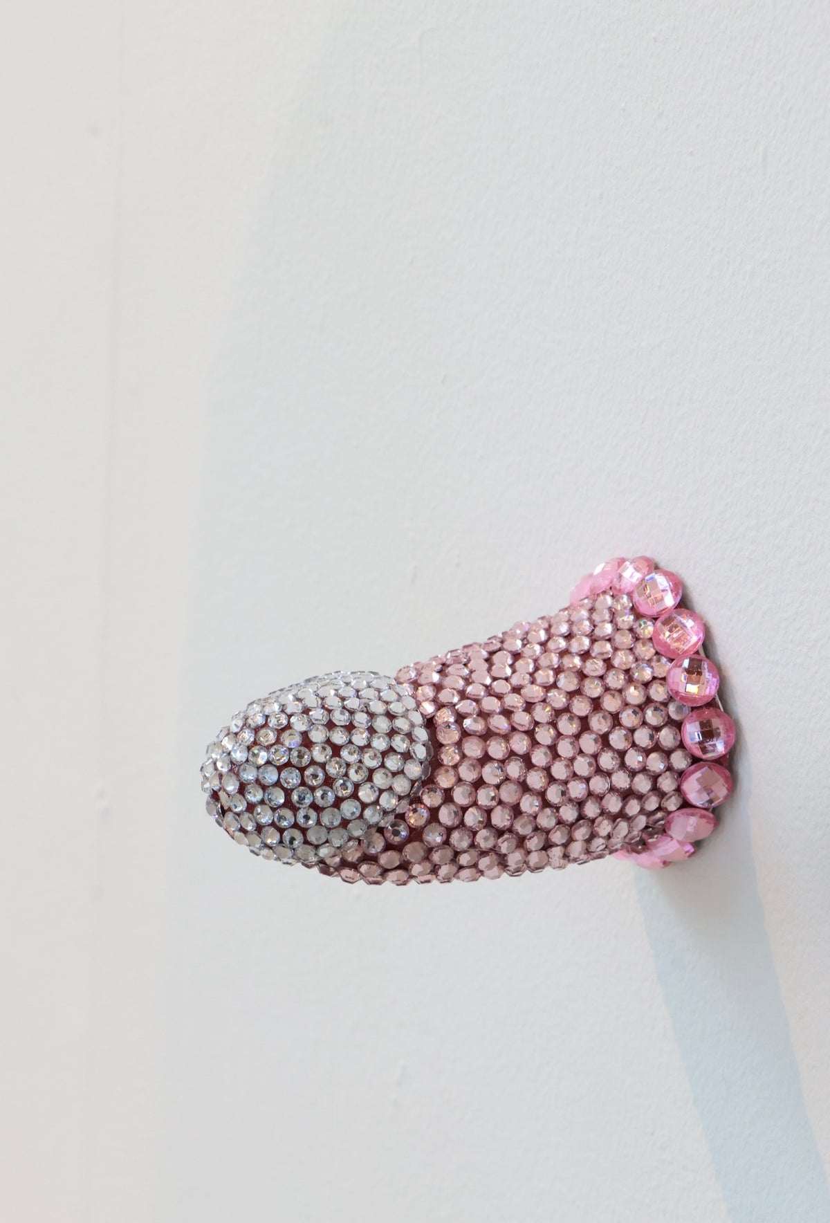 Pink Phallus Phallic Erotic Fine Art Glass Embellished Sculpture Gay Art LGBT Queer Collectible By Max Hammond Studio