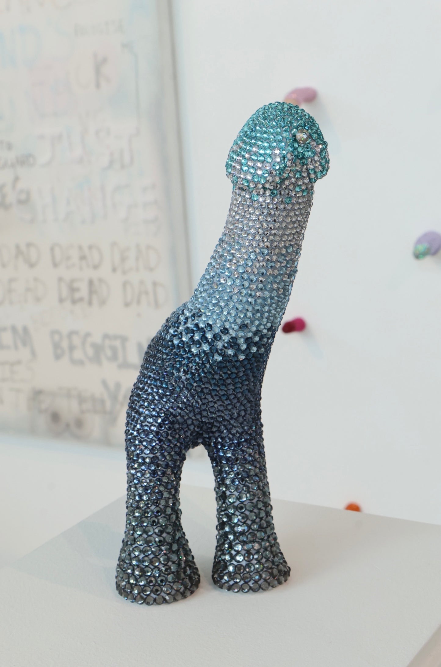 Large Contemporary Penis Glass Clay Fine Art Phallus Phallic Erotic Rhinestone Sculpture LGBT Queer Gay Art By Max Hammond Studio