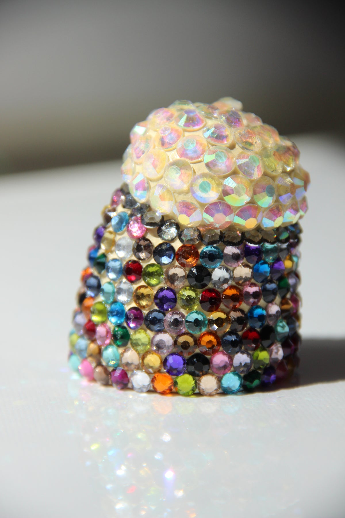 Rainbow Iridescent Glass Clay Erotic Phallus Phallic Erotic Rhinestone Sculpture LGBT Queer Art By Max Hammond Studio