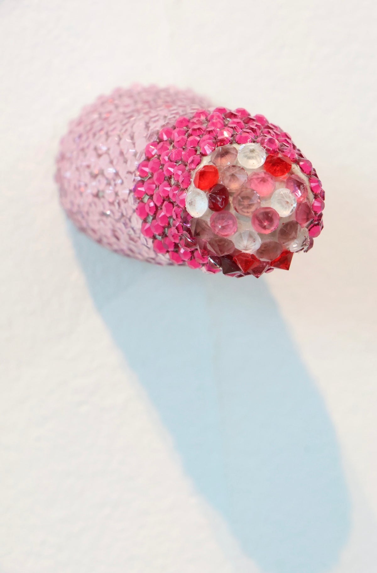 Red, Pink Fade Glass Clay Erotic Phallus Phallic Erotic Rhinestone Sculpture LGBT Queer Art By Max Hammond Studio