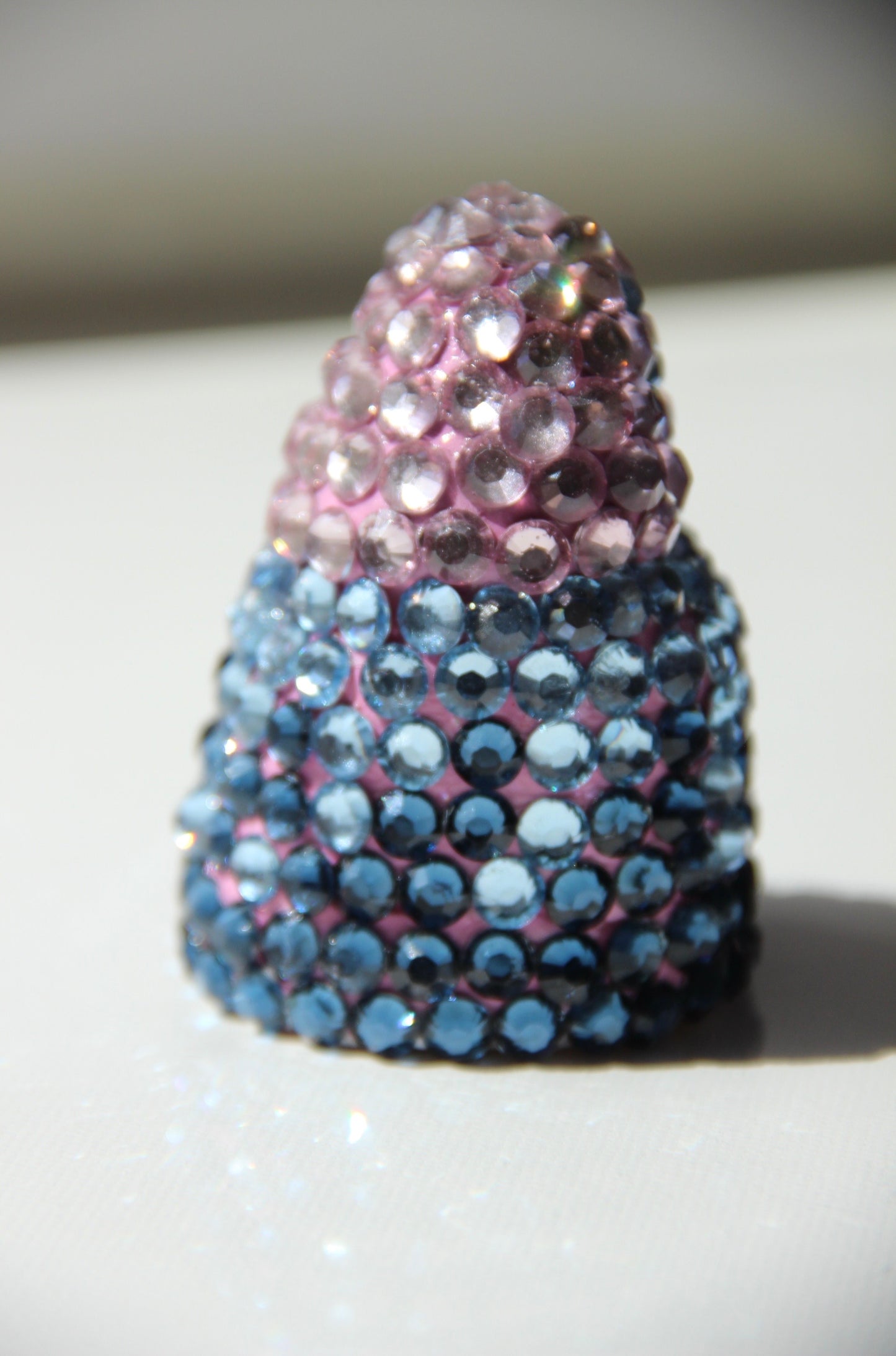 Blue pink Contemporary Penis Nude Glass Clay Phallus Phallic Erotic Rhinestone Sculpture LGBT Queer Gay Art By Max Hammond Studio