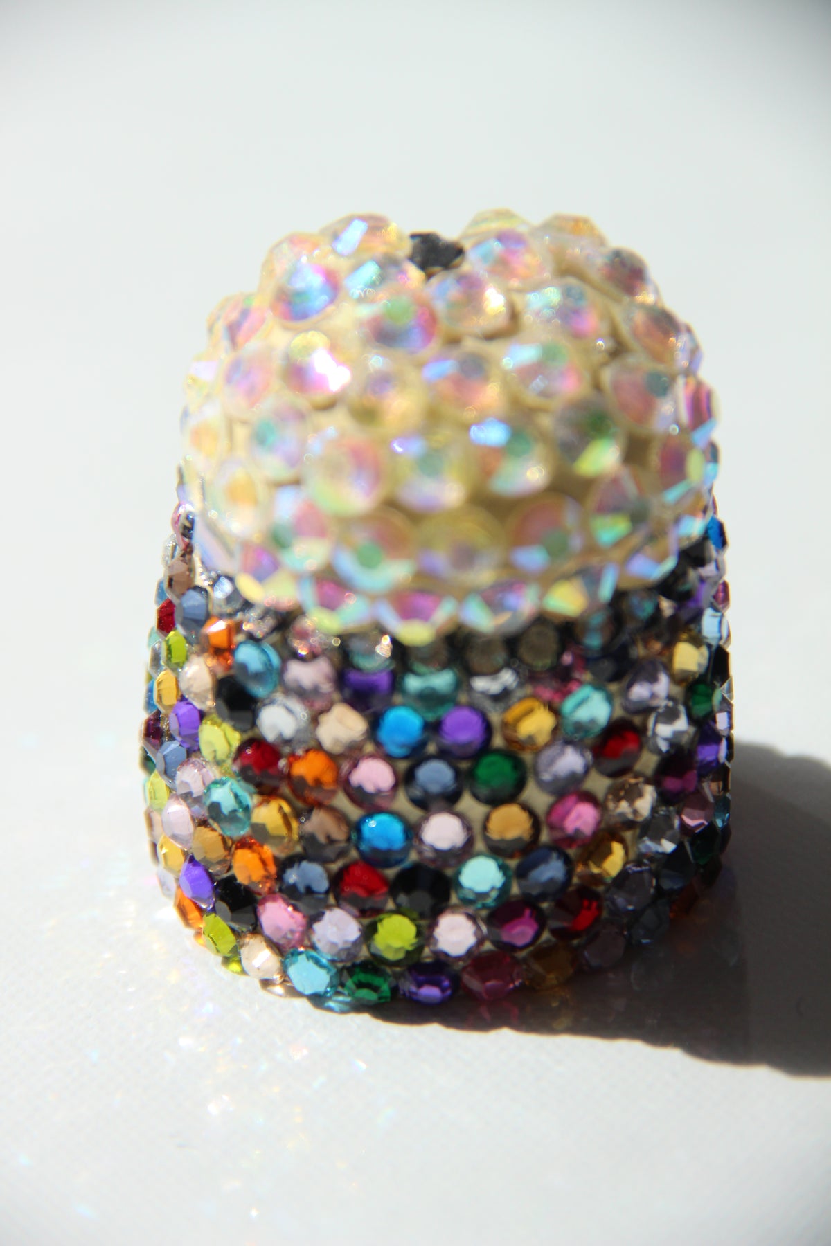 Rainbow Iridescent Glass Clay Erotic Phallus Phallic Erotic Rhinestone Sculpture LGBT Queer Art By Max Hammond Studio