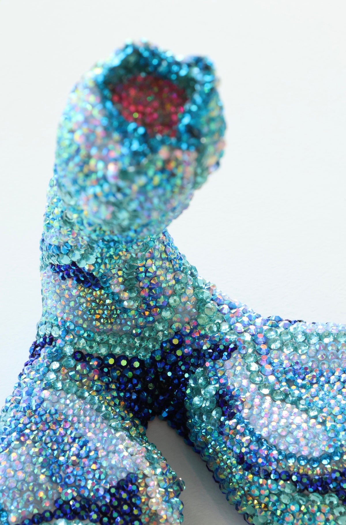 Extra Large Blue Contemporary Penis Nude Glass Clay Erotic Phallus Phallic Erotic Rhinestone Sculpture LGBT Queer Gay Art By Max Hammond Studio