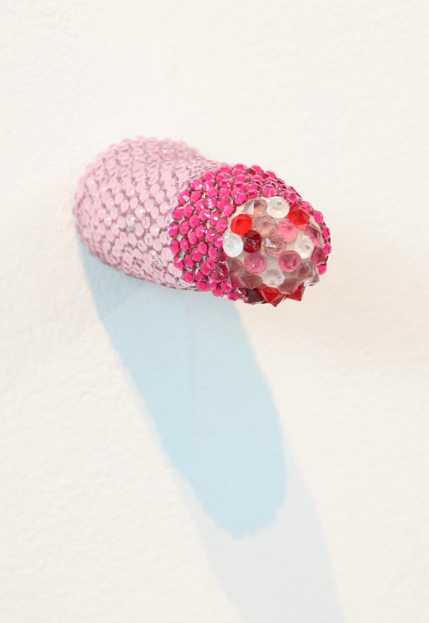 Red, Pink Fade Glass Clay Erotic Phallus Phallic Erotic Rhinestone Sculpture LGBT Queer Art By Max Hammond Studio