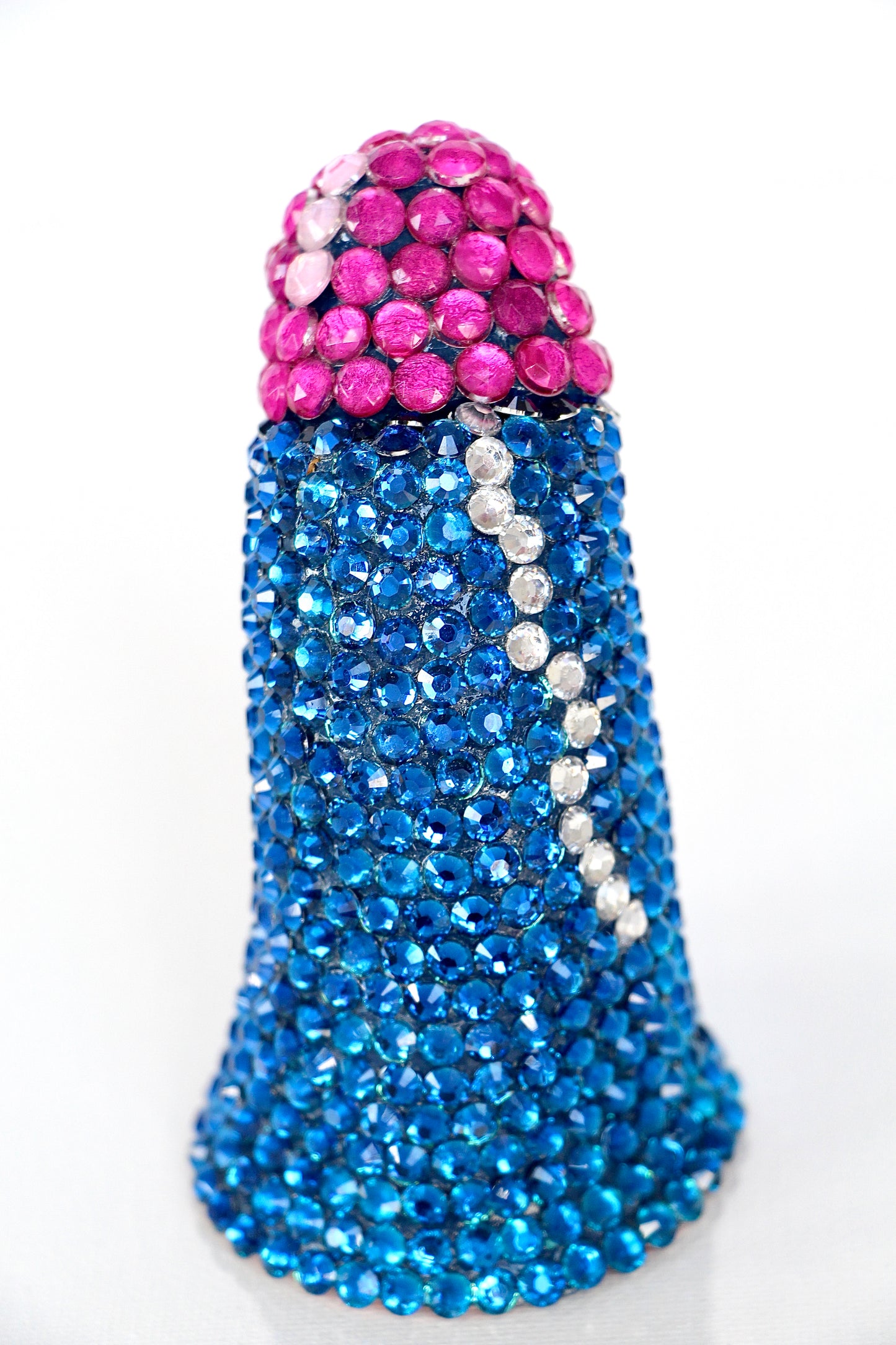 Blue Phallus Erotic Fine Art Glass Embellished Sculpture Gay Art LGBT Queer Collectible By Max Hammond Studio