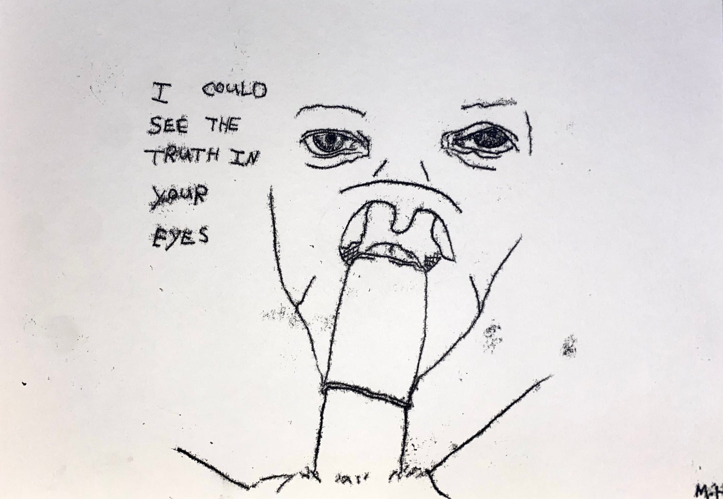 Max Hammond "Truth" 2022 confessional and contemporary original monoprint, Tracey Emin, Louise Bourgeois