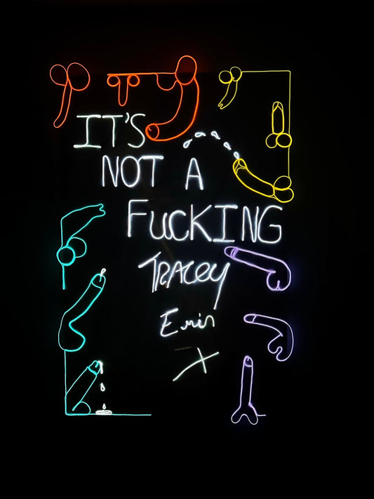 Max Hammond “It’s not a fucking TRACEY EMIN X” 2022 Neon on canvas, custom neon