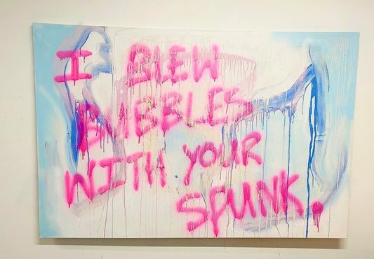 Max Hammond “I Blew Bubbles With Your Spunk” 2022, painting, airbrush, gay art, Tracey emin, gift, collectible