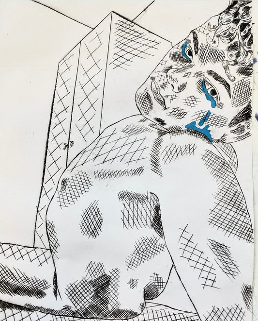 Max Hammond “I Thought You Loved Me” 2020, drypoint, collage, confessional, gift, art, nude