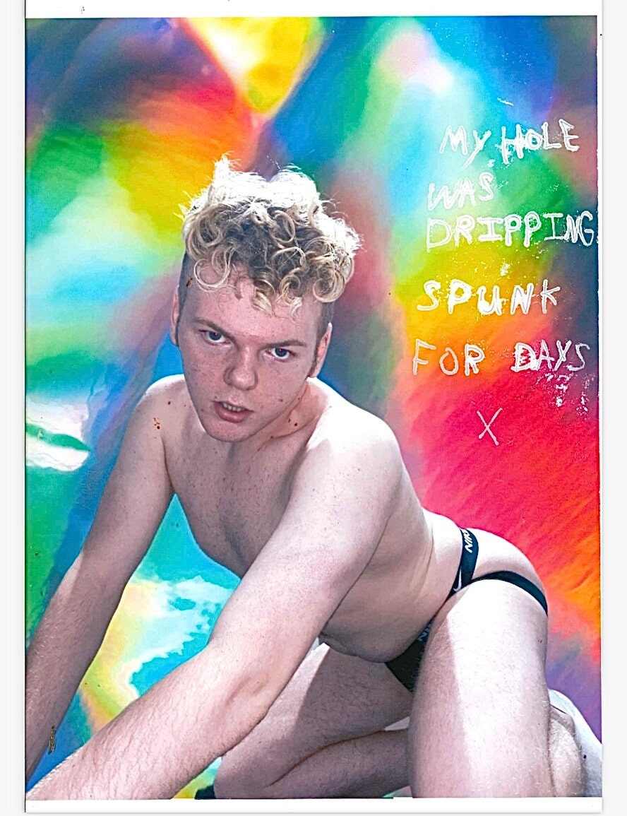 max Hammond "Spunk"2023, monoprint, original print, Tracey Emin, confessional, gift, lgbt, gay, gay art