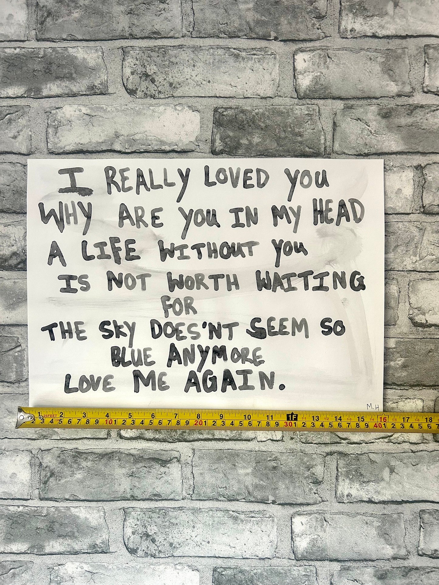 Max Hammond “Love Me Again” watercolour, painting, Original, Contemporary Confessional artist, Signed, Dated, gift, art, Drawing, 1/1