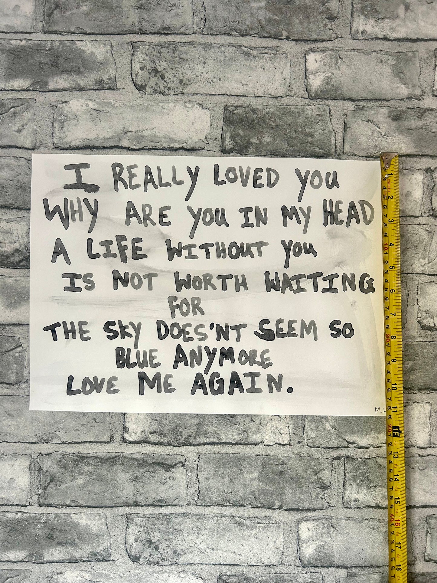 Max Hammond “Love Me Again” watercolour, painting, Original, Contemporary Confessional artist, Signed, Dated, gift, art, Drawing, 1/1