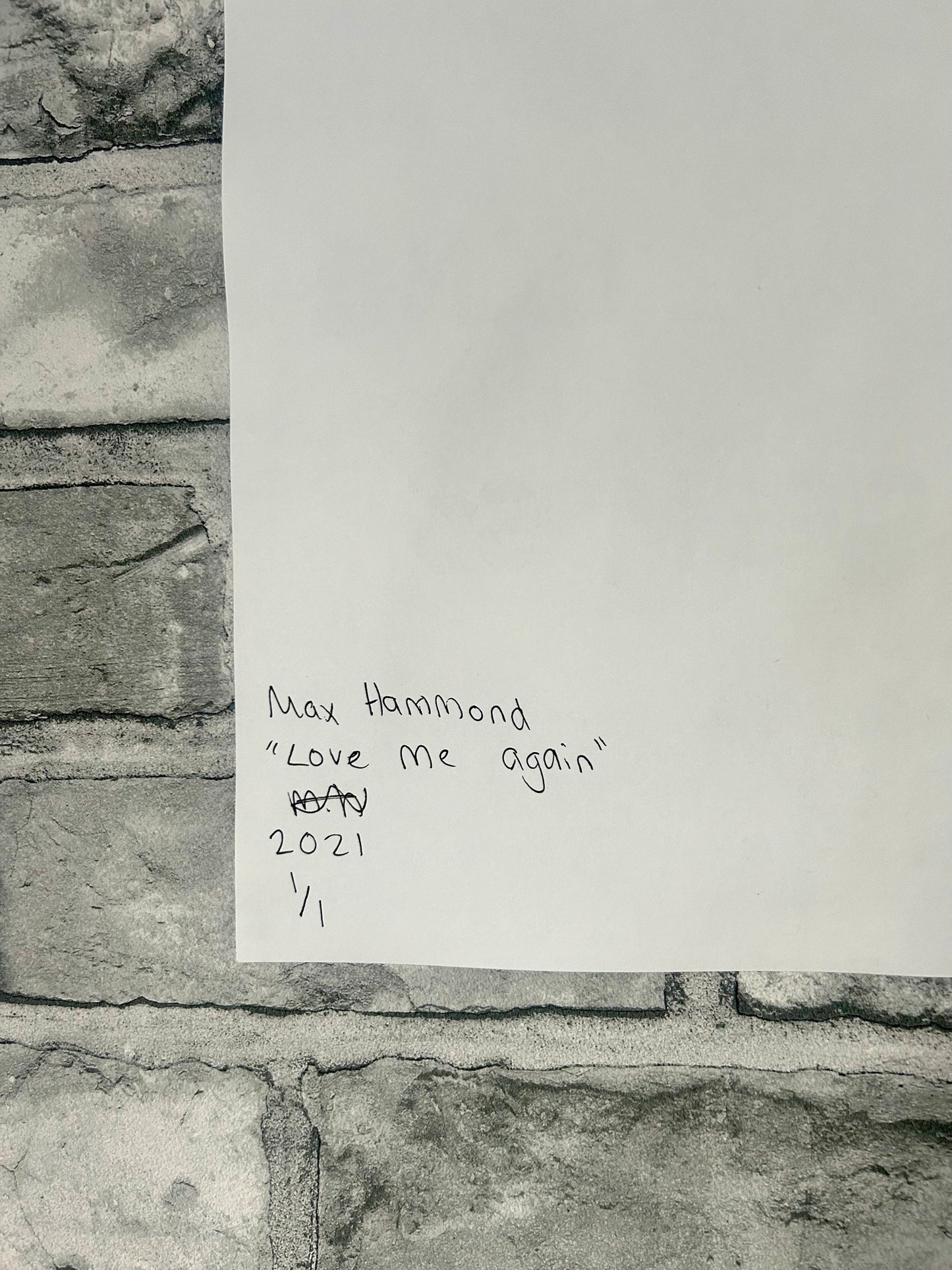 Max Hammond “Love Me Again” watercolour, painting, Original, Contemporary Confessional artist, Signed, Dated, gift, art, Drawing, 1/1