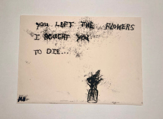 Max Hammond “Flowers” Original Monoprint, print, contemporary confessional artist, signed, dated, print, 1/1, Tracey Emin, art