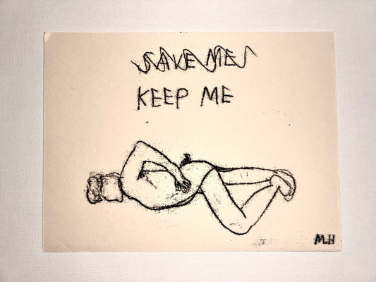Max Hammond “Keep Me” Original Monoprint, print, contemporary confessional artist, signed, dated, print, 1/1, Tracey Emin, art